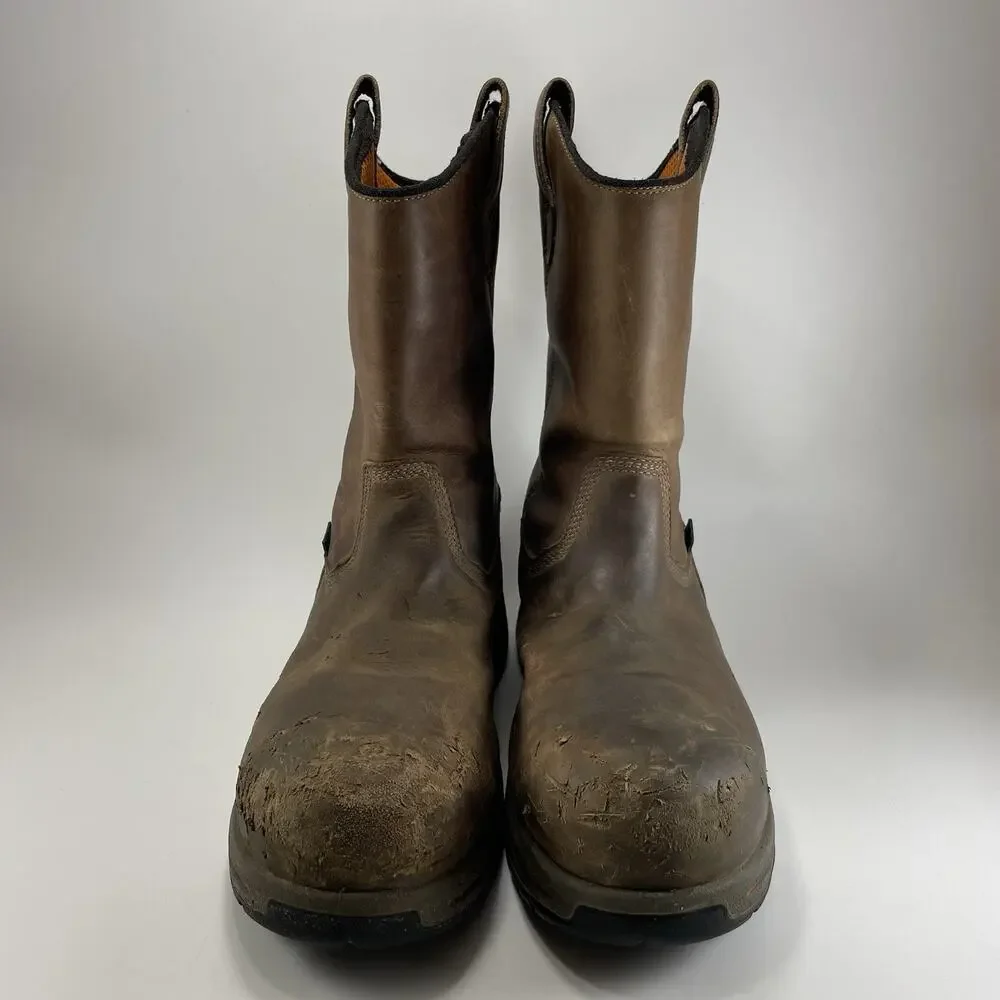 Timberland PRO Helix HD Mens Boots Size 12 Wide Comp Toe Brown Waterproof A1XFX